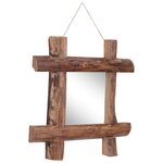 vidaXL Miroir à bûches Naturel 50x50 cm bois de teck recyclé