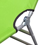 vidaXL Chaise longue avec coussin de tête acier enduit de poudre vert