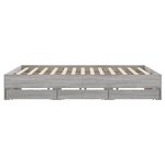 vidaXL Cadre de lit avec tiroirs sans matelas sonoma gris 180x200 cm