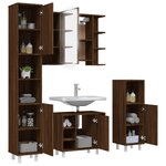 vidaXL Ensemble d'armoires de salle de bain 4 Pièces chêne marron
