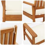 Chaises de jardin vidaXL 2 Pièces avec coussins en bois d'acacia solide