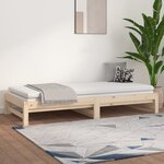 vidaXL Lit coulissant 2x(80x200) cm Bois de pin massif