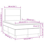 vidaXL Sommier à lattes de lit avec matelas LED gris clair 120x190 cm