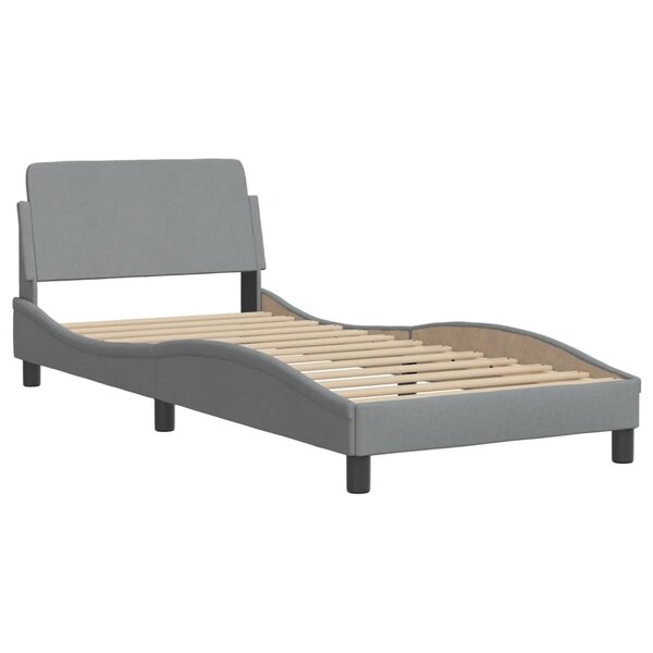 vidaXL Cadre de lit avec tête de lit Gris clair 80x200 cm Tissu