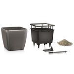 LECHUZA Jardinière QUADRO LS 28 ALL-IN-ONE charbon 16143