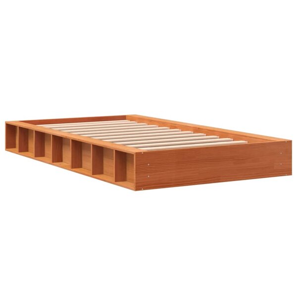 vidaXL Cadre de lit sans matelas cire marron 90x200 cm bois pin massif