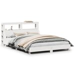 vidaXL Cadre de lit sans matelas blanc 150x200 cm bois de pin massif