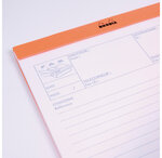 Bloc orange 80 Feuilles agrafées 80g Fax 21x31,8 cm RHODIA