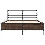 vidaXL Cadre de lit chêne marron 120x200 cm bois d'ingénierie et métal
