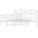 vidaXL Cadre de lit métal sans matelas et pied de lit blanc 140x190 cm