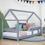 Lit cabane enfant TERY 120 x 180 Gris