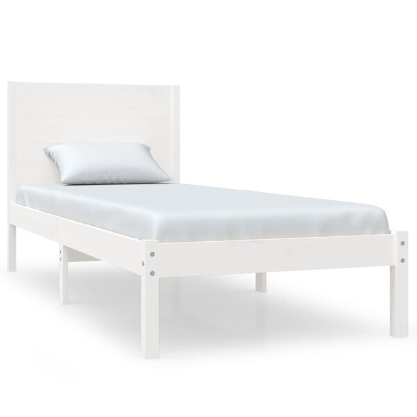 vidaXL Cadre de lit sans matelas blanc 75x190 cm bois massif