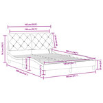 vidaXL Cadre de lit avec LED sans matelas gris clair 140x190cm velours