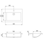 vidaXL Lavabo en granit 600 x 450 x 120 mm Gris