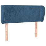 vidaXL Tête de lit avec oreilles Bleu foncé 83x23x78/88 cm Velours