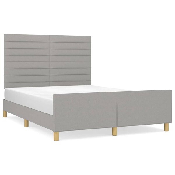 vidaXL Cadre de lit sans matelas gris clair 140x200 cm tissu