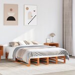 vidaXL Cadre de lit sans matelas cire marron 140x190cm bois pin massif