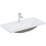 vidaXL Meuble lavabo avec bassin intégré Chêne brun Bois d'ingénierie