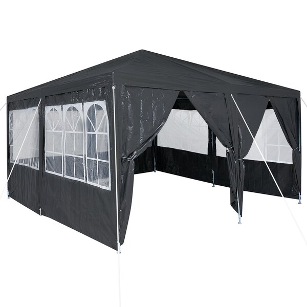 vidaXL Tente de fête avec 8 parois latérales Anthracite 4x4 m PE