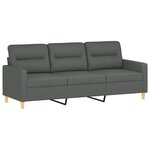 vidaXL Ensemble de canapés 4 Pièces coussins gris foncé tissu