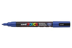 Marqueur pointe conique fine pc3m 0 9 - 1 3mm bleu foncé x 6 POSCA