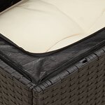 vidaXL Canapé d'angle de jardin avec coussins noir résine tressée