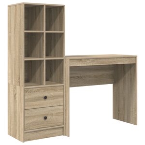 vidaXL Bureau avec rangement en chêne Sonoma en bois d'ingénierie