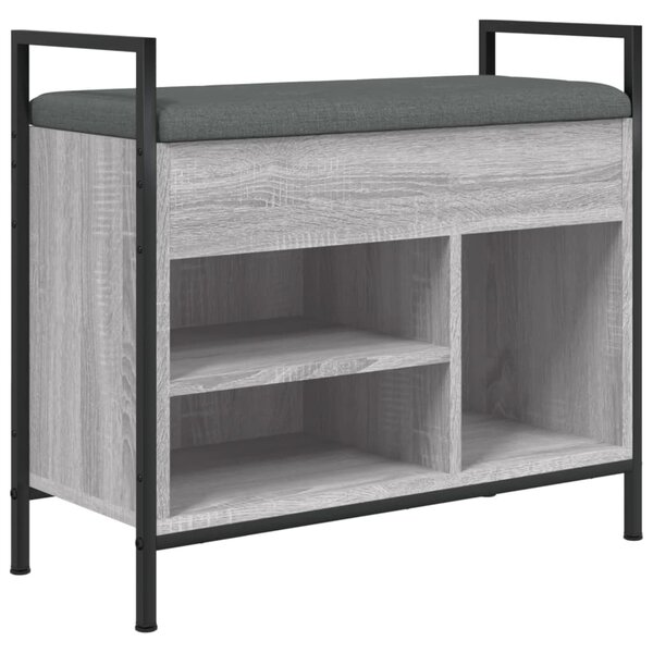vidaXL Banc à chaussures sonoma gris 65 5x32x57 5 cm bois d'ingénierie