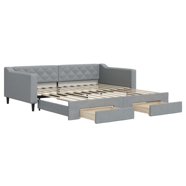 vidaXL Lit de jour avec gigogne et tiroirs sans matelas 100x200 cm