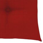 vidaXL Chaise à bascule avec coussin rouge Bois de teck solide