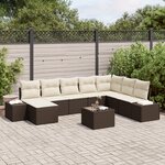 vidaXL Ensemble de canapé jardin 8 pièces avec coussins gris en poly rotin