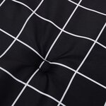 vidaXL Coussins de chaise à dossier haut lot de 4 noir à carreaux