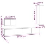 vidaXL Ensemble de meubles TV 4 Pièces Sonoma gris Bois d'ingénierie