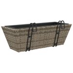 vidaXL Jardinières avec crochets 2 Pièces gris résine tressée