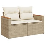 vidaXL Salon de jardin avec coussins 13 Pièces beige résine tressée