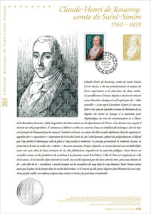 Document philatélique - Claude-Henri de Rouvroy, comte de Saint-Simon (1760-1825)