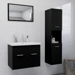 vidaXL Ensemble de meubles de salle de bain Noir Bois d'ingénierie
