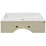 vidaXL Vasque avec trou de robinet en céramique Blanc 51 5x38 5x15 cm