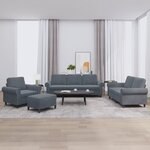 vidaXL Ensemble de canapés 4 Pièces avec coussins Gris foncé Velours