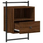vidaXL Table de chevet murale chêne brun 40x30x61 cm bois d'ingénierie