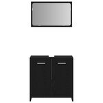 vidaXL Set de meubles de salle de bain 4 pièces chêne noir en bois d'ingénierie