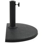 vidaXL Socle demi-rond de parasol Polyrésine 9 kg Noir