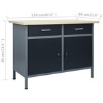 vidaXL Établi Noir 120x60x85 cm Acier