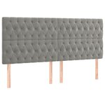 vidaXL Sommier à lattes de lit et matelas Gris clair 200x200cm Velours