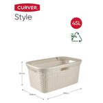 Curver Panier à linge Style 45 L Blanc vintage