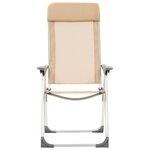 vidaXL Chaises de camping pliables lot de 4 Crème Aluminium