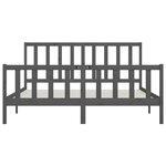 vidaXL Cadre de lit Gris Bois massif 200x200 cm