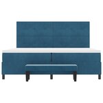 vidaXL Lit à ressort avec matelas et banc bleu nuit 200x200 cm velours