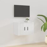 vidaXL Meuble TV mural Blanc brillant 57x34 5x40 cm