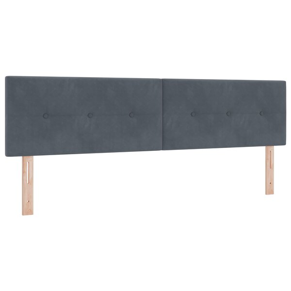 vidaXL Tête de lit LED rembourrée gris foncé 180 cm Velours